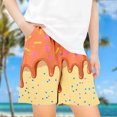 thumbnail image 1 of Toddler Girl Clothes under $5 Elastic Waistband Pocket Ice Cream Cake Print Summer Casual Pants Loose Sports Shorts 5-14Y Orange 13-14Years, 1 of 4