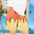 thumbnail image 1 of Toddler Girl Clothes under $5 Elastic Waistband Pocket Ice Cream Cake Print Summer Casual Pants Loose Sports Shorts 5-14Y Orange 7-8Years, 1 of 4