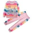 thumbnail image 1 of Toddler Girl Clothing Set Casual Cat 2 Pieces Outfit Long Sleeve Sweatshirt and Legging Set Winter Clothes 6783-7T, 1 of 1
