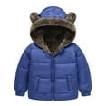 thumbnail image 1 of Toddler Girl Coat Lightweight Water-Resistant Jacket Bear Ear with Hooded Kids Down Jacket Toddler Boy Winter Clothes 4-5 Years, 1 of 3