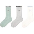 thumbnail image 1 of Toddler Girl Crew Socks Soft Breathable Ruffle Socks Moisture Wicking 3 Pairs, 1 of 6