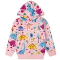 thumbnail image 1 of Toddler Girl Dinosaur Hoodie Sweatshirts With Pocket Cute Sweater Animals Top Long Sleeve Winter Fall Coat 3-8T (8186-4T), 1 of 6