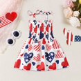 thumbnail image 1 of Toddler Girl Dress 4th Of July Toddler Summer Dress Baby Girl Strap Floral A Line Dress Sleeveless Beach Sundress, 1 of 4