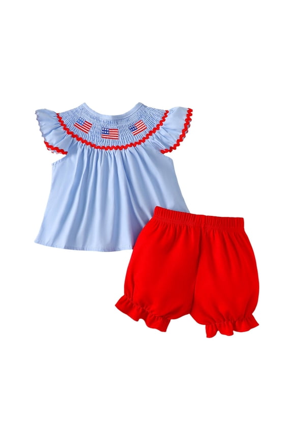Toddler Girl Dress Baby Girl Back to School Outfit Flying Sleeve Dress Bloom Shorts Baby Clothes Girl Clothes Summer