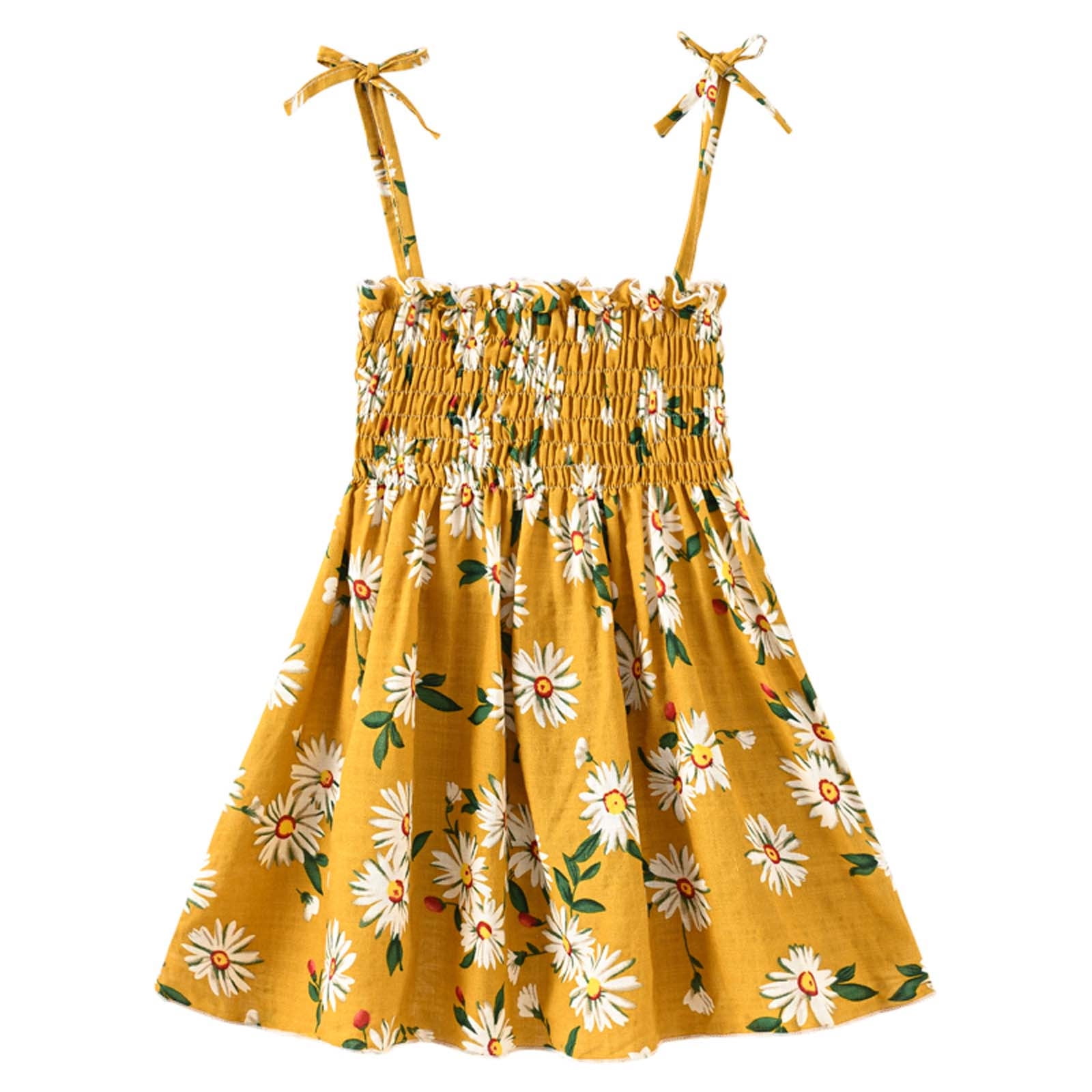Adorable Toddler Girl's Summer Dress - Flutter Sleeve & Ruffle Bottom - Soft Milk Silk Dress For Parties & Photos