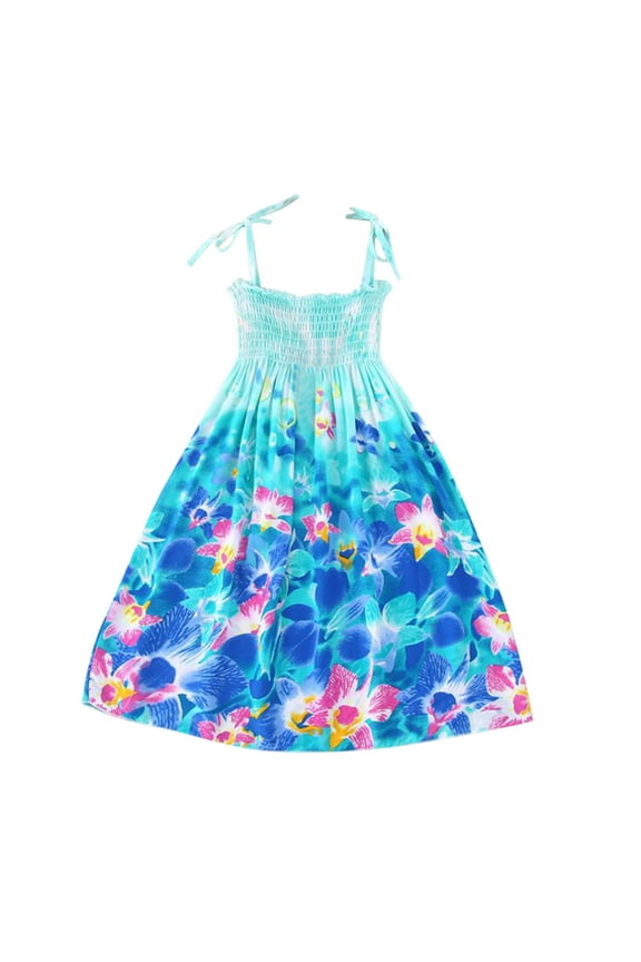 Toddler Girl Dress Floral Bohemian Flowers Sleeveless Beach Straps Dress Princess Clothes Kids Sundress,Size 8 Years-9 Years