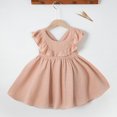 thumbnail image 1 of Toddler Girl Dress Flutter Sleeve A-Line Tiered Swing Casual Pink Dress Girls Birthday Dress Girls Special Occasion Dress, 1 of 3