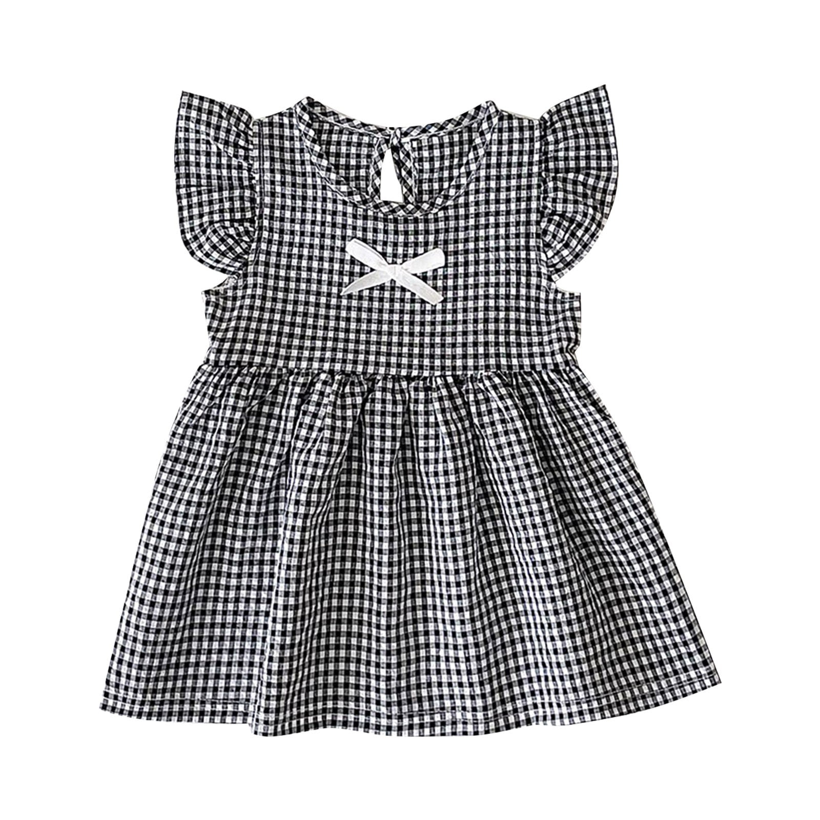 black and white infant dress Elegant Baby Girls Black and White Gradient Pearl Princess Dress Toddler Prom Dress, Black / 4-5 Years (120cm)