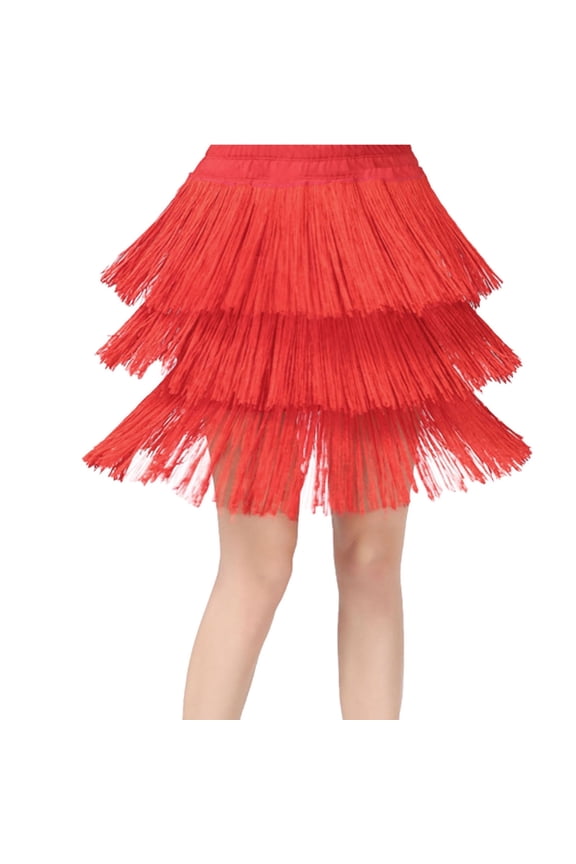 Toddler Girl Dress Kids Tassel Dance Latin Ballroom Layered Fringe Dancewear Girls Casual Dresses,Size 4-5 Years