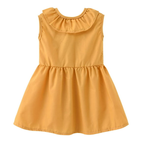 Toddler Girl Dresses Polka Dot Ruffle Dress Yellow Dress for Girls Summer Princess Party Dress Toddler Girls Clothes 4-5 Years