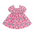 thumbnail image 1 of Toddler Girl Dress Puff Sleeve Dress Summer Dress Floral Print Lace Light Dress Sundress Of Casual Skirt Kids Sundress,Size 7 Years, 1 of 6