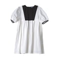 thumbnail image 1 of Toddler Girl Dress Short Sleeved Dress Summer Elegant Thin Skirt Simple Stitching Loose And Stylish Princess Skirt Casual Dresses,Size 5 Years-6 Years, 1 of 9