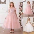 thumbnail image 1 of Toddler Girl Dress Size 9-10Y Kids Elegant Short Sleeve Round Neck Birthday Pageant Party Dress Girl Dresses, 1 of 9