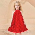 thumbnail image 1 of Toddler Girl Dress Sleeveless A-Line Tiered Swing Summer Red Dress Girls Birthday Dress Girls Cute Midi Casual Sundress, 1 of 9