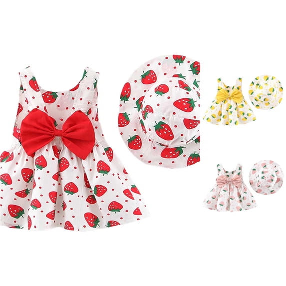Toddler Girl Dress Sleeveless Floral Print Lovely Breathable Fashion for Summer and Casual Dress Set
