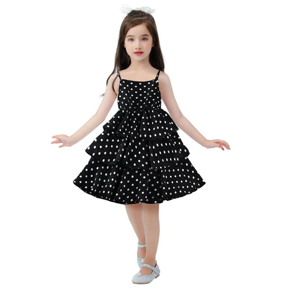 Toddler Girl Dress Sleeveless Prints Dress Dance Party Dresses Clothes Flowy Beach Dress,Size 6 Years-7 Years