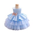 thumbnail image 1 of Toddler Girl Dress Sleeveless Tulle Flower Girl Dress with Bow Princess Party Birthday Wedding Pageant Gown for Kids Children, 1 of 4