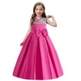 thumbnail image 1 of Toddler Girl Dress Summer Sleeveless Bowknot Flower Princess Dress Catwalk Performance Dress Summer Dress,Size 4 Years-5 Years, 1 of 9
