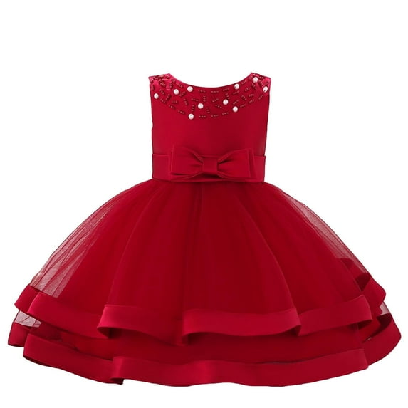 Toddler Girl Dresses Formal Bowknot Tutu Backless Sleeveless Puffy Tulle Gowns Princess Dress Wedding Baptism Pageant Birthday Party Wear 6-12 Months