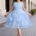 thumbnail image 1 of Toddler Girl Dresses Girls Formal Dresses Blue Dress for Girls Toddler Pageant Dress Girls Children's Day Outfit 2-3Y, 1 of 3