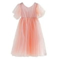 thumbnail image 1 of Toddler Girl Dresses Kids Mesh Formal Fashion Dress Stylish Party Leisure Spring Summer Kids Dress Pink, 1 of 7