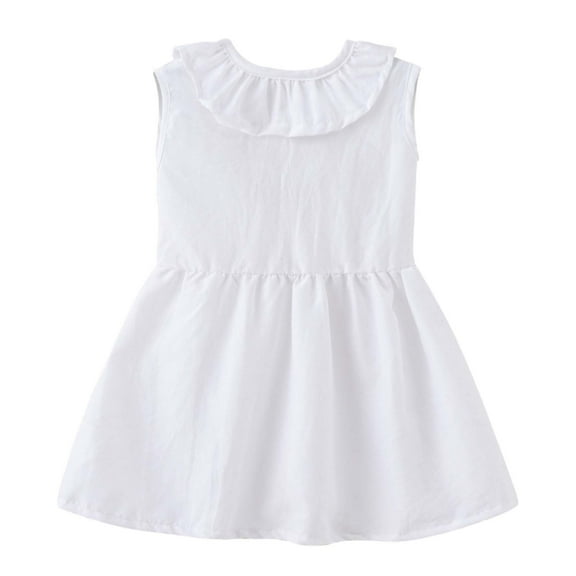 Toddler Girl Dresses Polka Dot Ruffle Dress White Dress for Girls Party Dress Dresses for Toddler Girls 12-18 Months