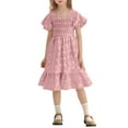 thumbnail image 1 of Toddler Girl Dresses Short Sleeve A-Line Tiered Swing Cute Pink Dresses For Girls Birthday Girl Dress Birthday Party Dresses, 1 of 5