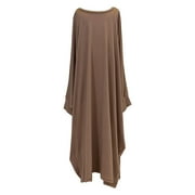 Gaexia Toddler Girl Dresses Spring Summer Solid Batwing Sleeve Robe Praying Hijabs Abaya Niqab Burka Islam Kids Dress