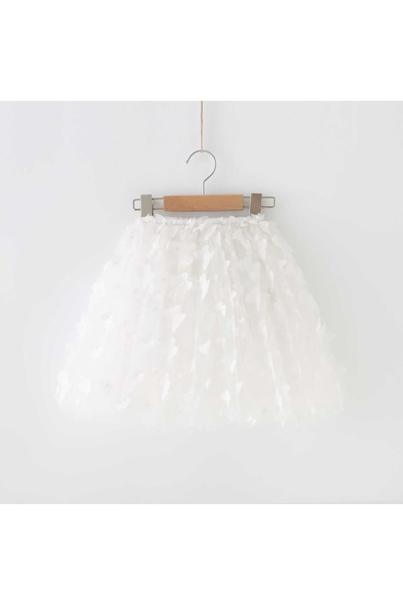 Toddler Girl Dresses Toddler White Tutu Mesh Skirt Fluffy Skirts Sparkly Skirt 1-2 Years