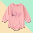 thumbnail image 1 of Toddler Girl Easter Outfit Bunny Embroidery Baby Girl Easter Romper Bodysuit Jumpsuit Romper 0-3 Months, 1 of 7