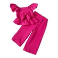 thumbnail image 1 of Toddler Girl Fall Outfits Girls Outfits Bow Tie Blouse Short Sleeve Elastic Waist Playful Pants Little Girls Clothes Red 4 Years-5 Years, 1 of 5