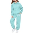 thumbnail image 1 of Toddler Girl Fall Outfits Set Casual Letter Print Hoodie And Pants Outfit Fashion Two Piece Comfy Loungewear Playwear Kid Youth Bottoms Matching Fall Tracksuit 2-3 Years, 1 of 6