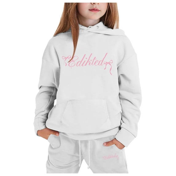 Toddler Girl Fall Outfits Set Hoodies and Sweatpants Sets Trendy Jogging Workout Sweat Suits Fall Winter Clothes 4-5 Years