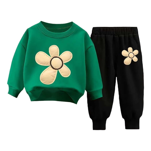 Hoodie Set Girls Jogger Set Toddler Girl Clothes Fall Winter Outfits Long Sleeved Pullover Sweatshirt + Sweatpants 2 Piece Casual Sweatsuits Sets