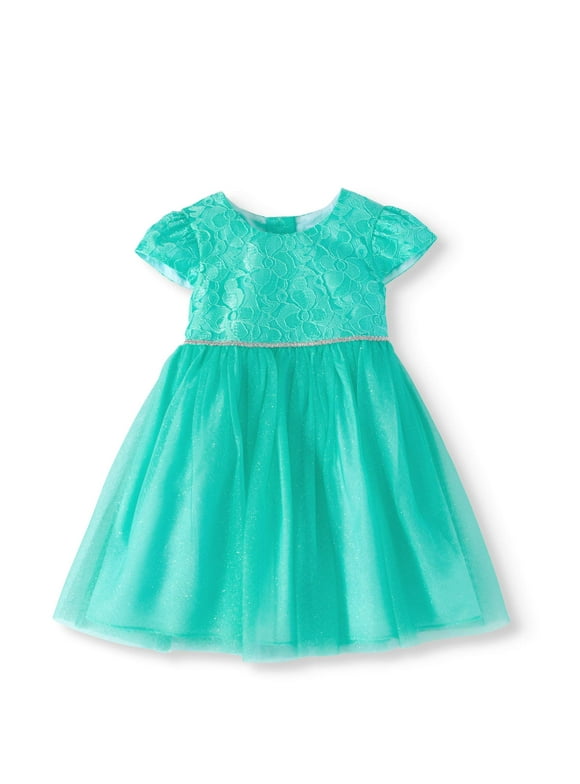 Toddler Girl Glitter Lace & Mesh Special Occasion Dress