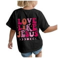 thumbnail image 1 of Toddler Girl Graphic Tshirt Retro Western Cowgirl Shirt Girls Print Short Sleeve Tee Top,Black, 1 of 6
