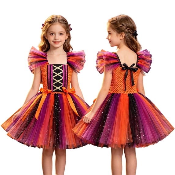 Toddler Girl Halloween Dress, Enchanting Girls Halloween Witch Dress for Party Performance And Dress Up, Halloween Gifts