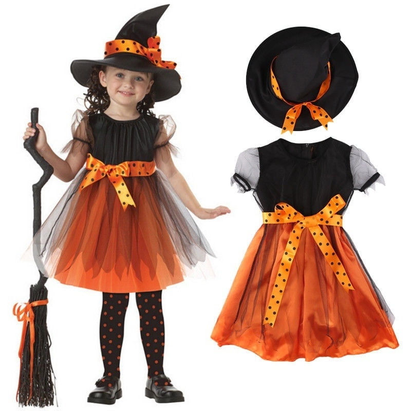 Toddler Girl Halloween Fancy Dress Party Witch Costume Outfit Clothes