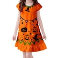 thumbnail image 1 of Toddler Girl Halloween Tutu Dress Flutter Sleeve Pattern Casual Girls Dress For Girls Halloween Party Daily Wear Breathable Fabric, 1 of 4