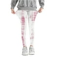 thumbnail image 1 of Toddler Girl High Elastic Waist Flare Slim Leggings Pants Full Length Pants Girls Gradient Printed Pants High Waist Stretchy Soft Tights Kids Summer Leggings for School Wearing Pinks 6 Years, 1 of 1