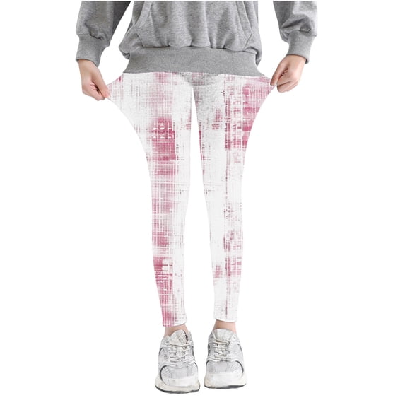 Toddler Girl High Elastic Waist Flare Slim Leggings Pants Full Length Pants Girls Gradient Printed Pants High Waist Stretchy Soft Tights Kids Summer Leggings for School Wearing Pinks 6 Years