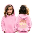 thumbnail image 1 of Toddler Girl Hoodie 2T Boy's Casual Long Sleeve Soft Letter Print Sweatshirt Oversized Hoody Kids Cute Preppy Pullovers Top Fall Winter Clothes For Girls,6-7 Years, 1 of 6