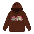 thumbnail image 1 of Toddler Girl' Hoodies Sweatshirts Cute Cartoon Print Long Sleeve Drawstring Hooded Pullover with Pocket Sweatshirt Tops Size 3-4T ,Brown, 1 of 4