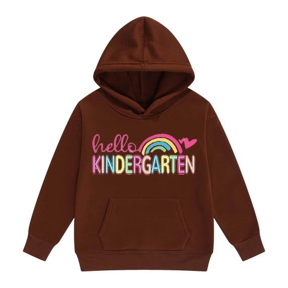 Toddler Girl' Hoodies Sweatshirts Cute Cartoon Print Long Sleeve Drawstring Hooded Pullover with Pocket Sweatshirt Tops Size 3-4T ,Brown