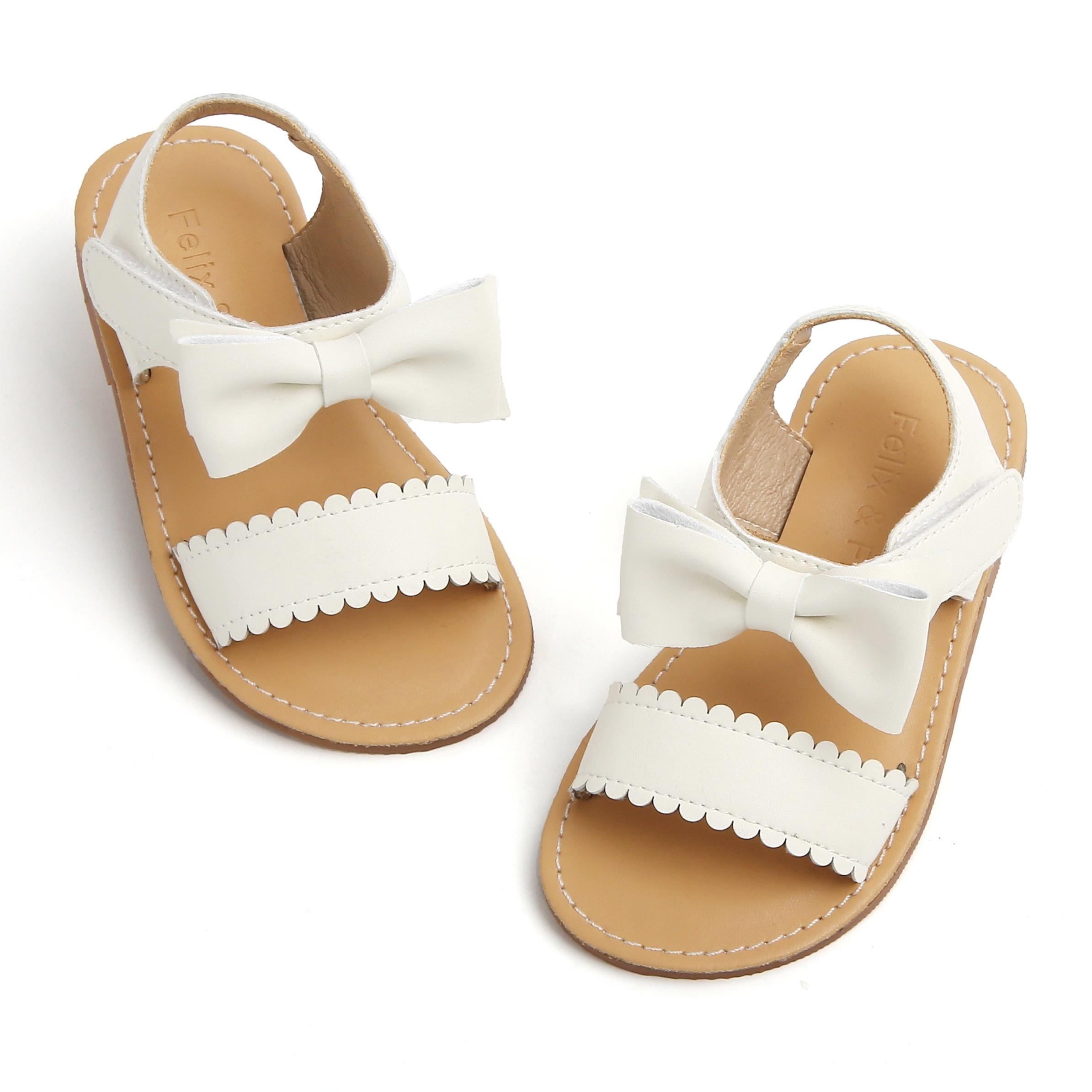Toddler Girl Ivory White Sandals Size 7 - Little Girl Summer Dress Shoes  Lightweight Open Toe Beach Holiday - Walmart.com