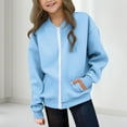 thumbnail image 1 of Toddler Girl Jacket Girls' Zipper Casual Trendy Long Sleeved Solid Color Warm Sports Jacket With Pockets For 5-14 Years Boys Jackets Cute Going Out Tops, 1 of 9