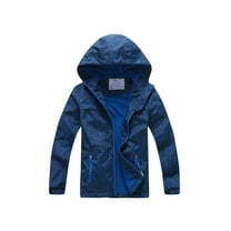 Toddler Girl Jackets New Winter Windproof Rain Coatswarm Jackets Long Sleeve Hooded Jackets Children's Casual Outdoor Jackets Winter Down Coats Navy 7T