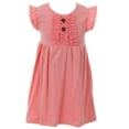 thumbnail image 1 of Toddler Girl Kids Short Sleeve Ruffle Party Easter Summer Flower Girls Dress Coral 2T XS 200786 BNY Corner, 1 of 2