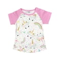 thumbnail image 1 of Toddler Girl Kids Short Sleeve Unicorn Rainbow Polka Dot Tee T-Shirt Top Pink 2T XS 201345 BNY Corner, 1 of 2