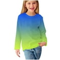 thumbnail image 1 of Toddler Girl Long Sleeve Shirt - Kids Crew Neck Fall Sweatshirts Pullover Tops Casual Loose Gradient Color Blouses Tees Shirts Yellow 4T, 1 of 7